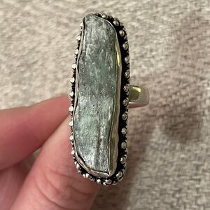 Handmade Rough Kyanite Sterling Silver Ring